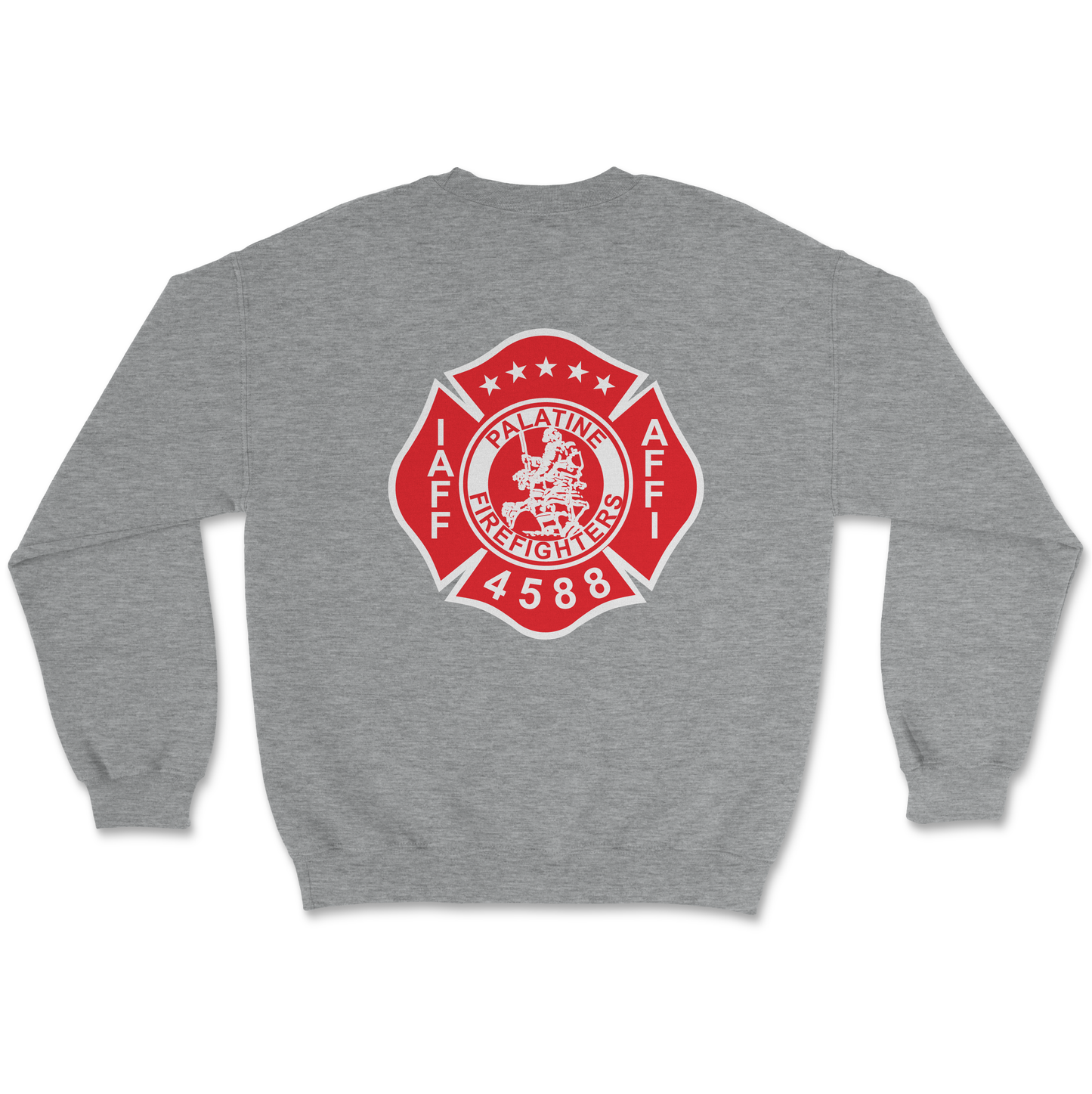 Palatine Firefighters Local 4588 Crewneck Sweatshirt Maltese Logo