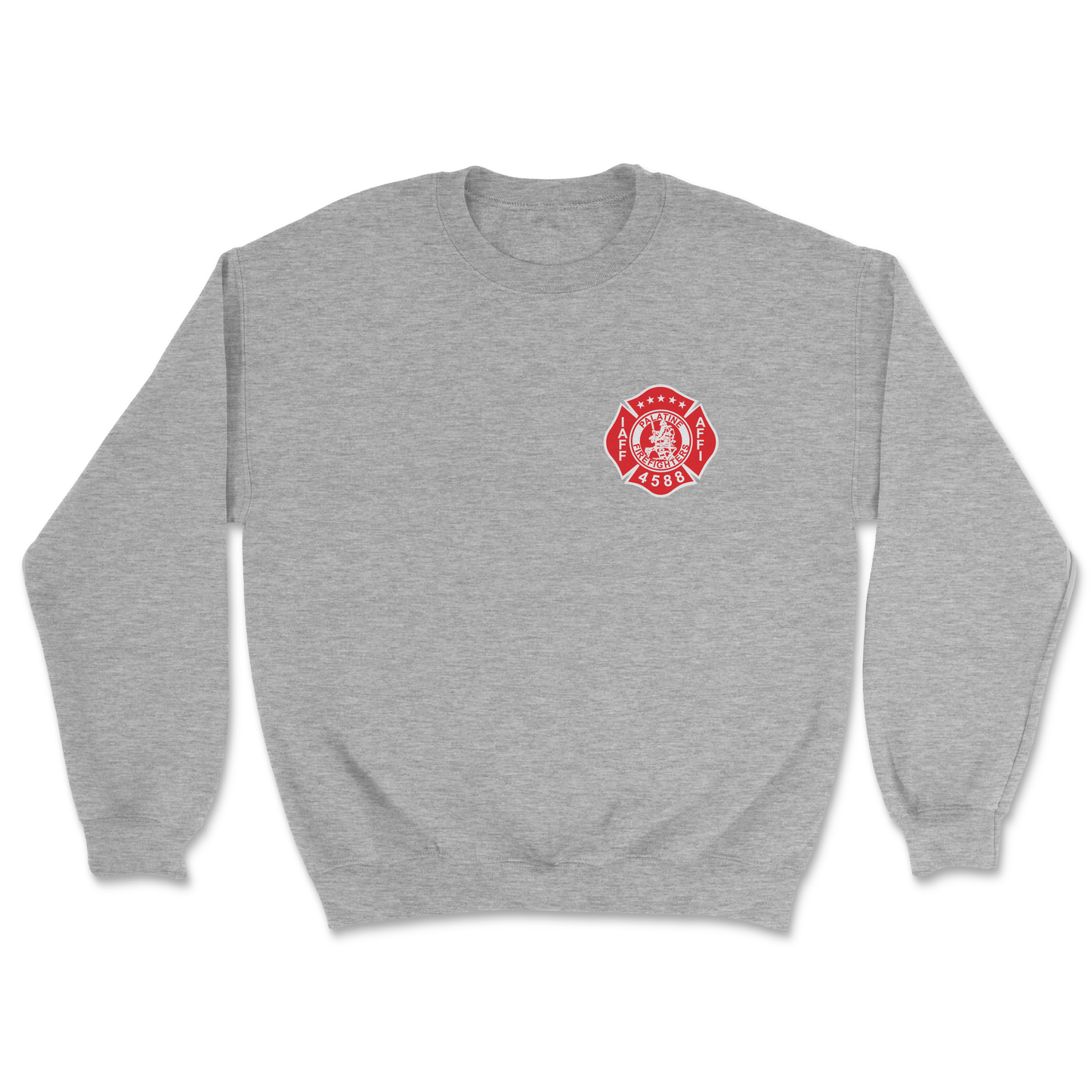 Palatine Firefighters Local 4588 Crewneck Sweatshirt Maltese Logo