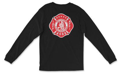 Palatine Firefighters Local 4588 Long Sleeve T-Shirt with maltese logo on back