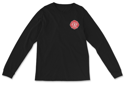 Palatine Firefighters Local 4588 Long Sleeve T-Shirt with maltese logo on back