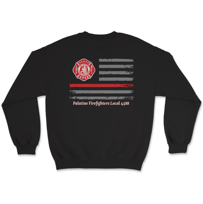 Palatine Firefighters Local 4588 Crewneck Sweatshirt Flag Logo