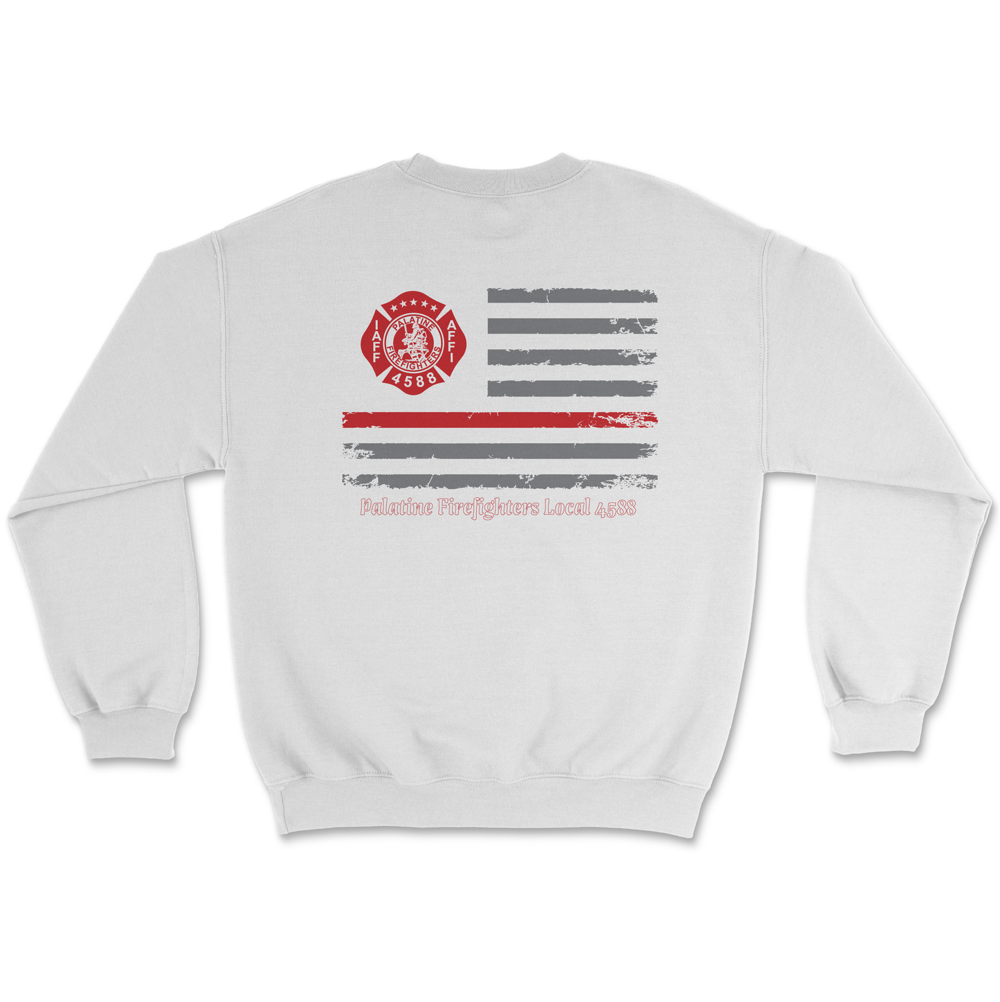 Palatine Firefighters Local 4588 Crewneck Sweatshirt Flag Logo