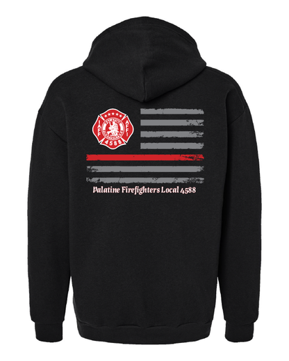 Palatine Firefighters Local 4588 Hooded Sweatshirt Flag Logo