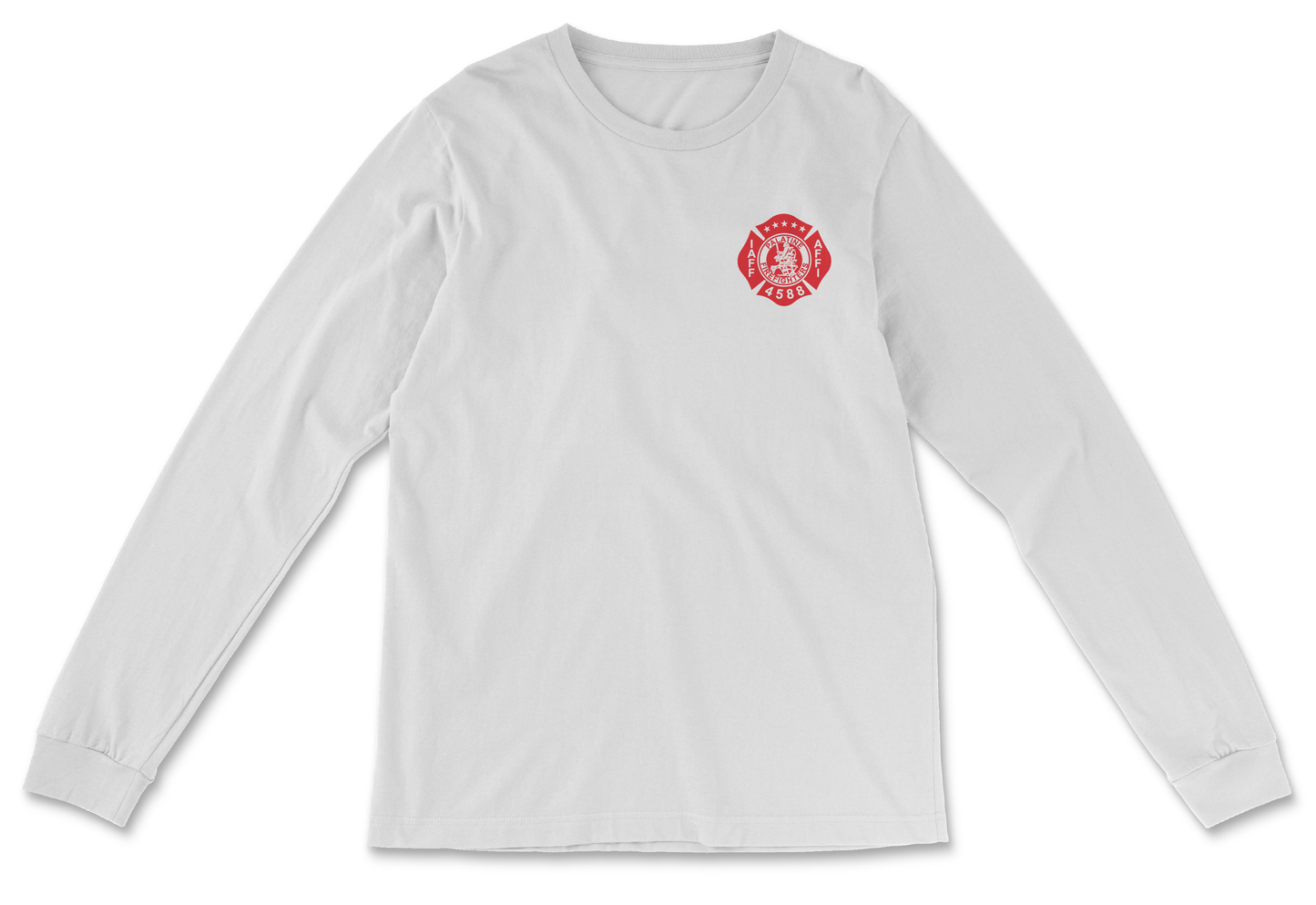 Palatine Firefighters Local 4588 Long Sleeve T-Shirt with maltese logo on back