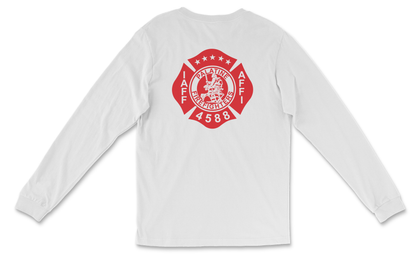 Palatine Firefighters Local 4588 Long Sleeve T-Shirt with maltese logo on back